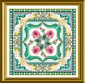 Beaded Marie Antoinette's Rose Tile