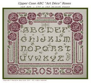 Upper Case ABC Art Deco Roses