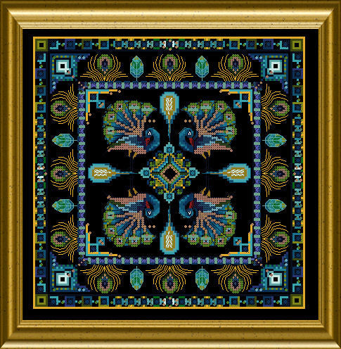Beaded Peacock Tile